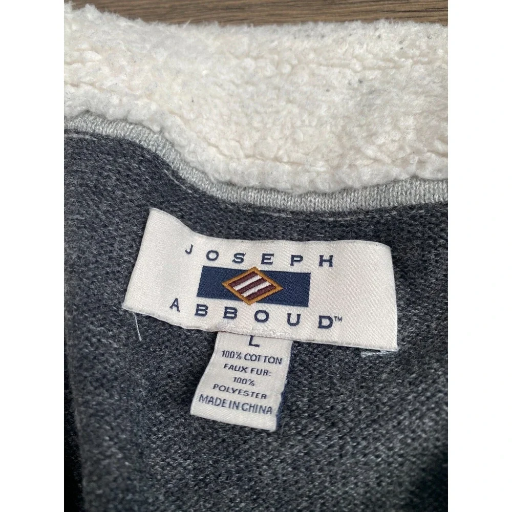EUC Mens Joseph Abboud long‎ sleeve 1/4 quarter zip sweater sherpa collar size L